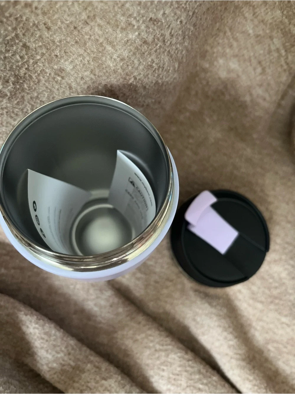12oz Lilac travel double insulated stainless steel mug